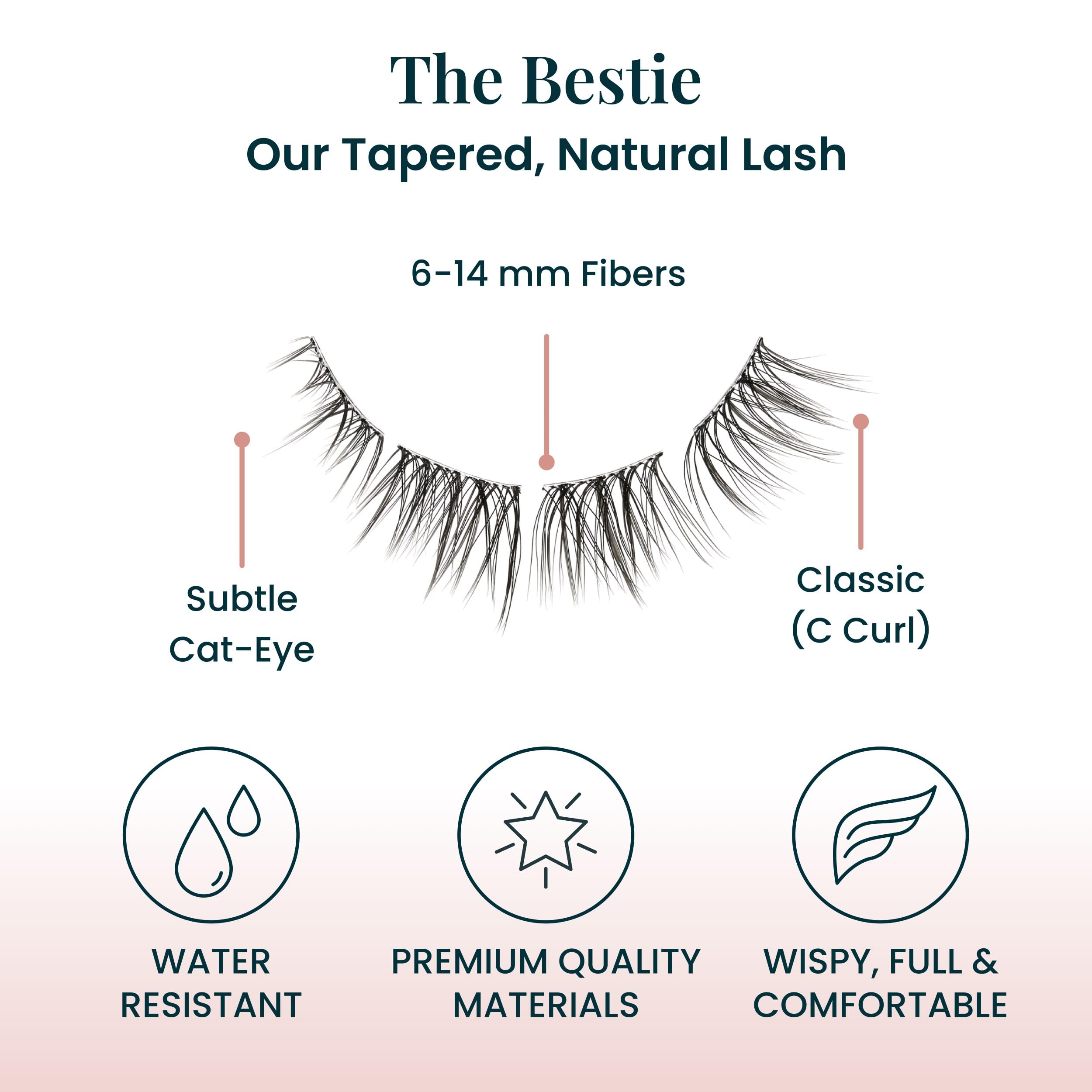 FlutterHabit Bestie Lash Clusters silky fibers close-up highlighting natural blend