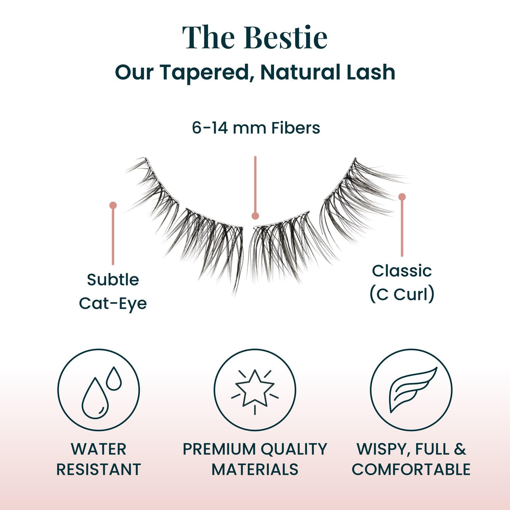 FlutterHabit Bestie Lash Clusters silky fibers close-up highlighting natural blend