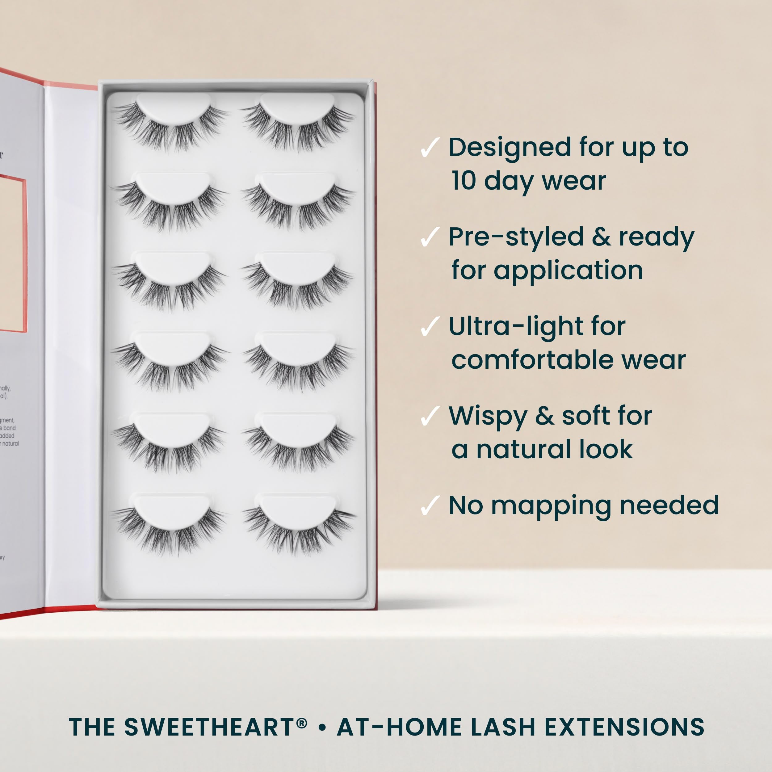 Application demo of FlutterHabit Sweetheart lashes for easy at-home installation