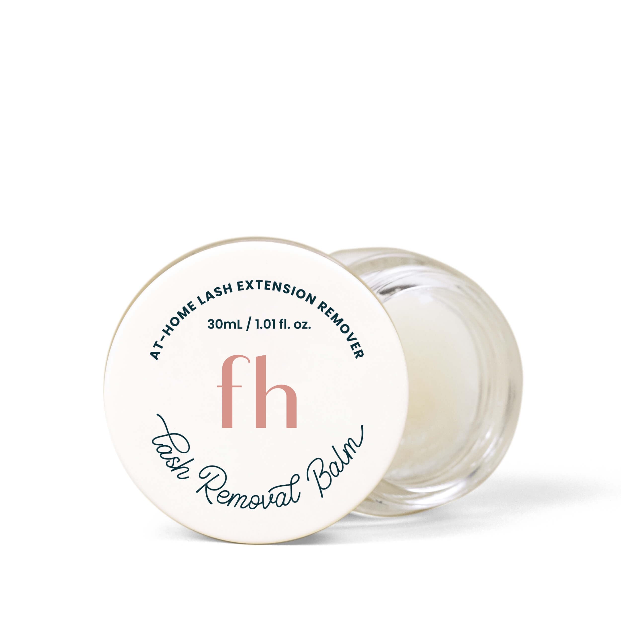 FlutterHabit Lash Removal Balm tube closeup demonstrates residue-free, gentle lash removal.