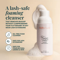 FlutterHabit Lash Shampoo lash line massage demonstrates clean makeup removal with minimal friction.