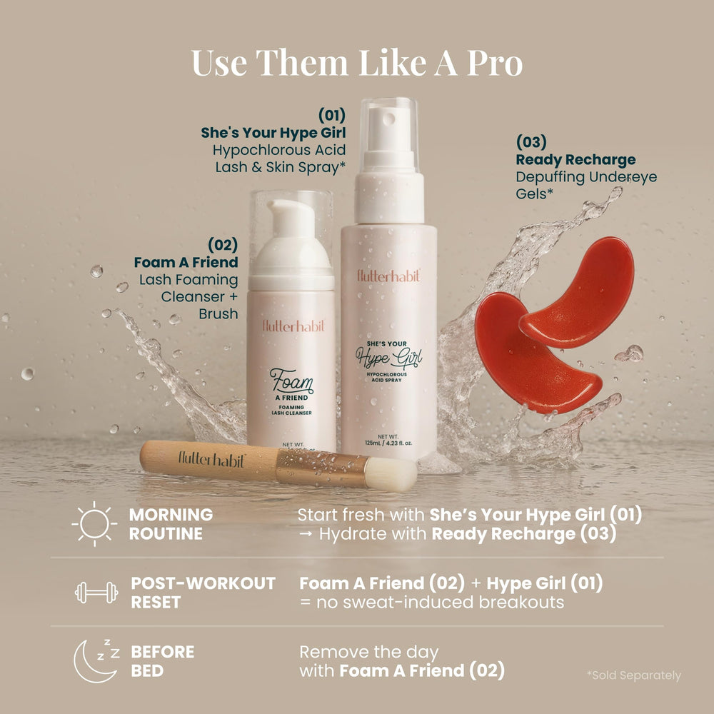 FlutterHabit Lash Shampoo supports home or pro use for consistent cleansing routines.