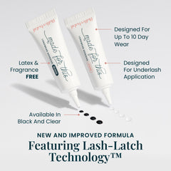 FlutterHabit Made for This adhesive tube cap highlights bold black lash finish