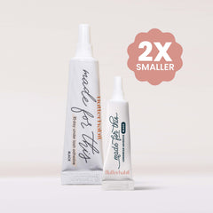 FlutterHabit mini lash glue application tube for precise under-lash bonding.