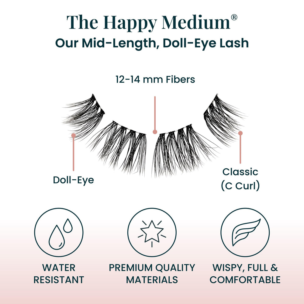 FlutterHabit The Happy Medium Lashes pre-cluster design close-up for fast application