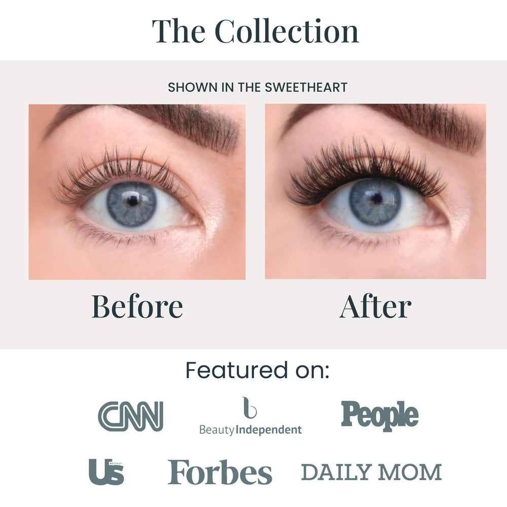 FlutterHabit pre-clustered lashes application: effortless setup with lightweight comfort.