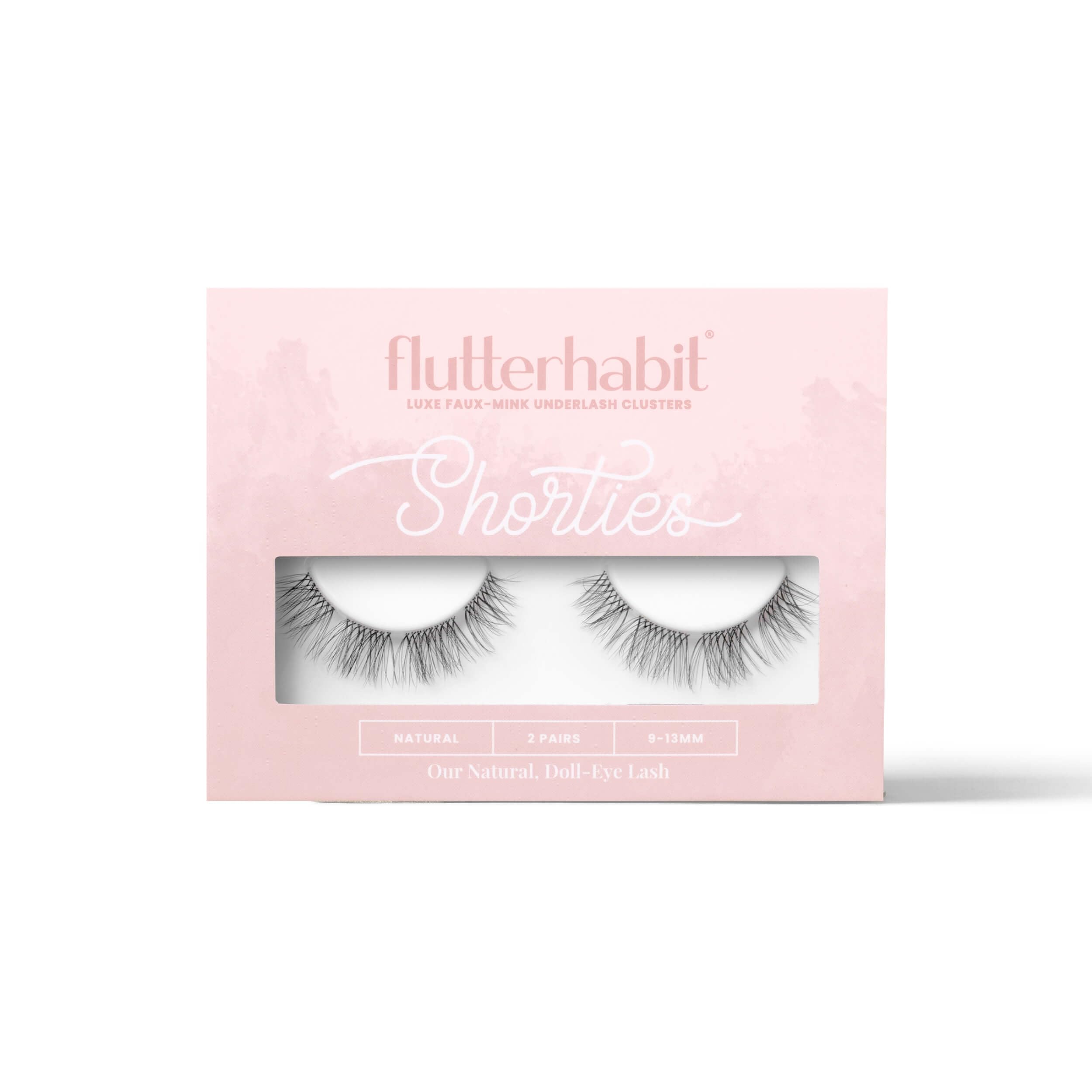 FlutterHabit The Shorties Lashes box with two sets enables easy at-home styling