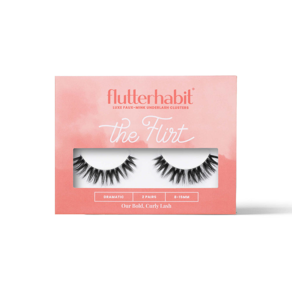 FlutterHabit The Flirt Lashes box open showing two sets for trial styling.
