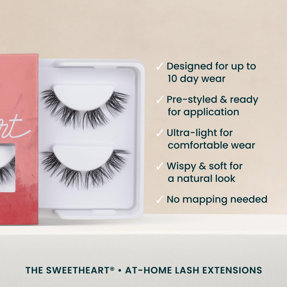 FlutterHabit The Sweetheart Lashes packaging notes adhesive sold separately for secure application