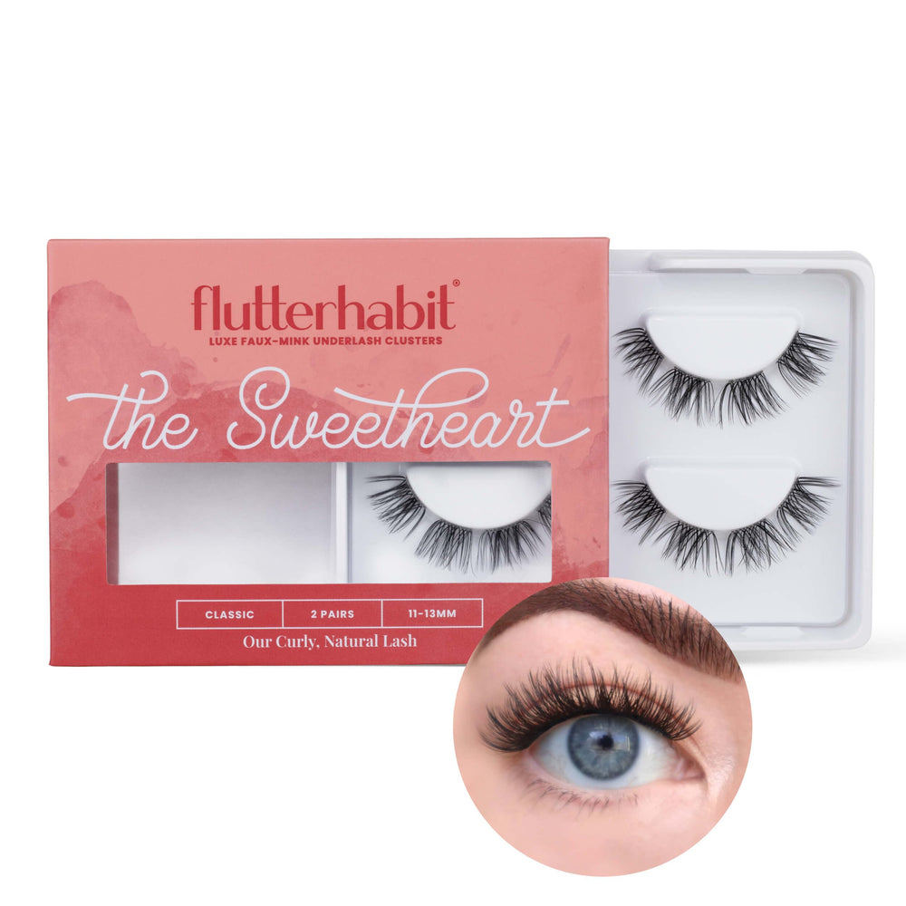 FlutterHabit The Sweetheart Lashes close-up of pre-cluster design for easy application