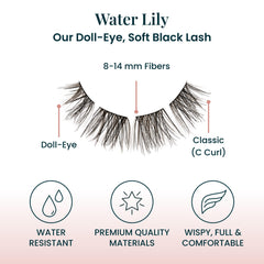 FlutterHabit Water Lily Lash Clusters adhesive-ready setup allows seamless pairing with glue.