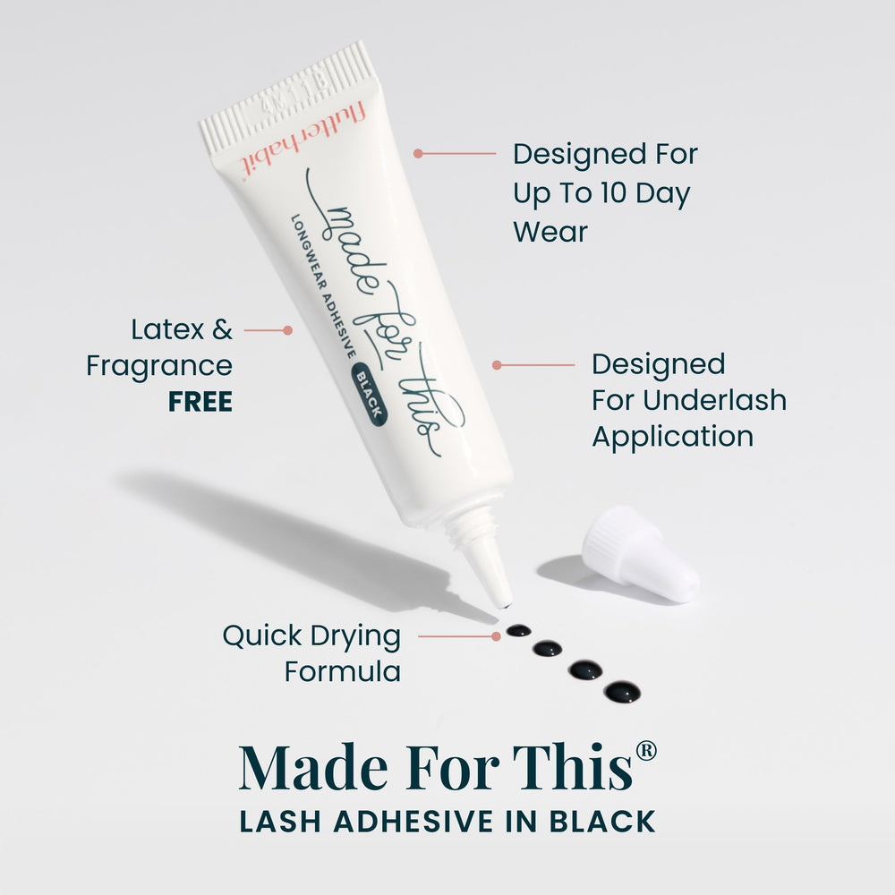FlutterHabit water-resistant lashes stay put with proper adhesive.