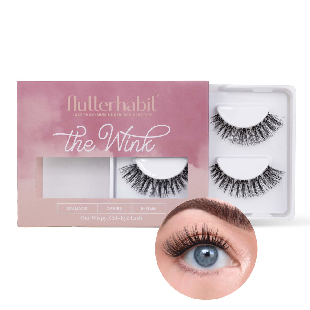 FlutterHabit Wink Lashes pre-clustered detail enables quick, no-map application
