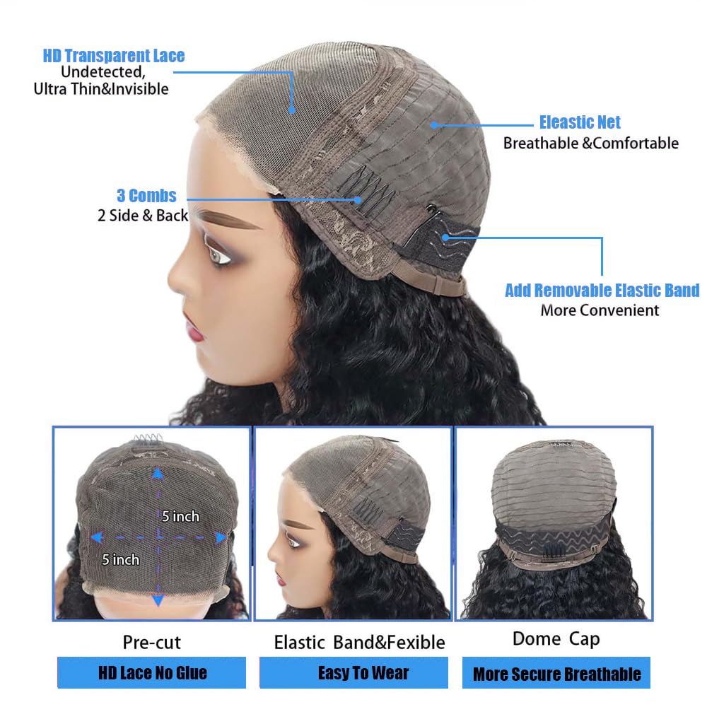Flwing deep wave wet-and-wavy texture with soft curls and movement