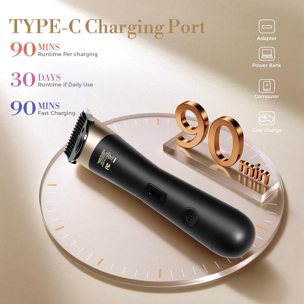 Flyant Bikini Trimmer hypoallergenic blades for gentle skin shaving.