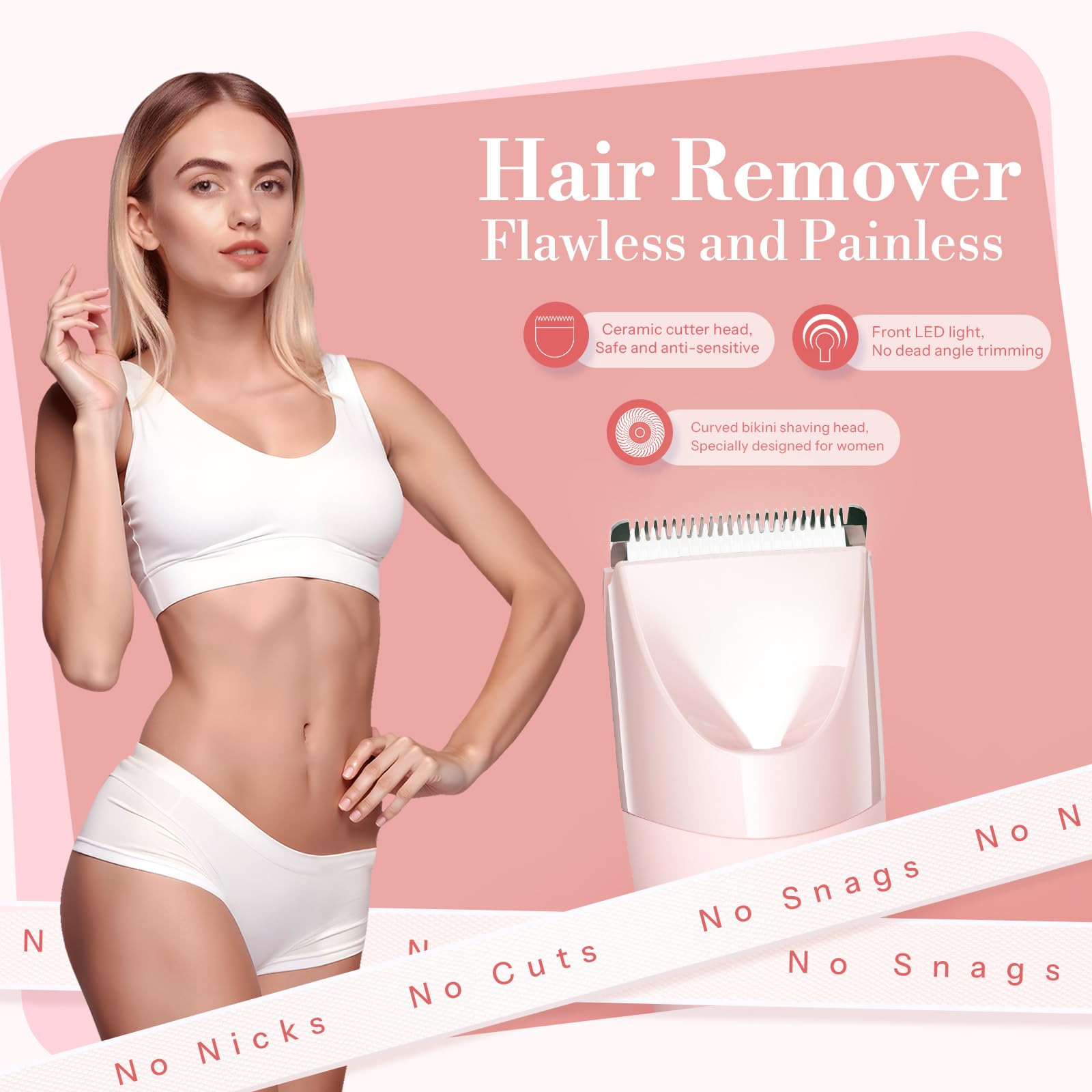 Flyant Bikini Trimmer Waterproof IPX7 shown for versatile wet or dry use.