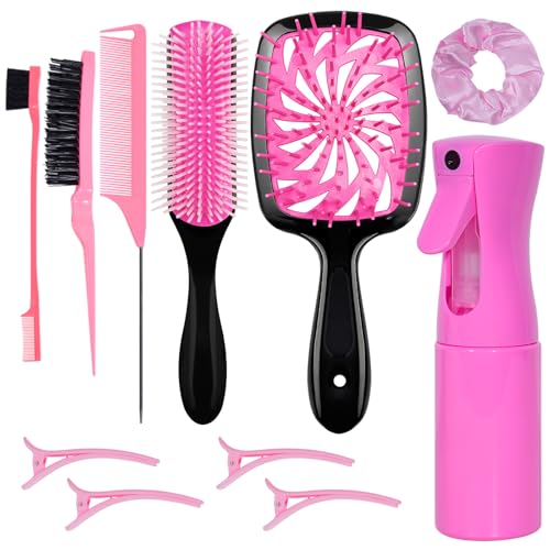 FlyLanyards 11pc hair brush set packaging shows everything included for easy at-home styling.