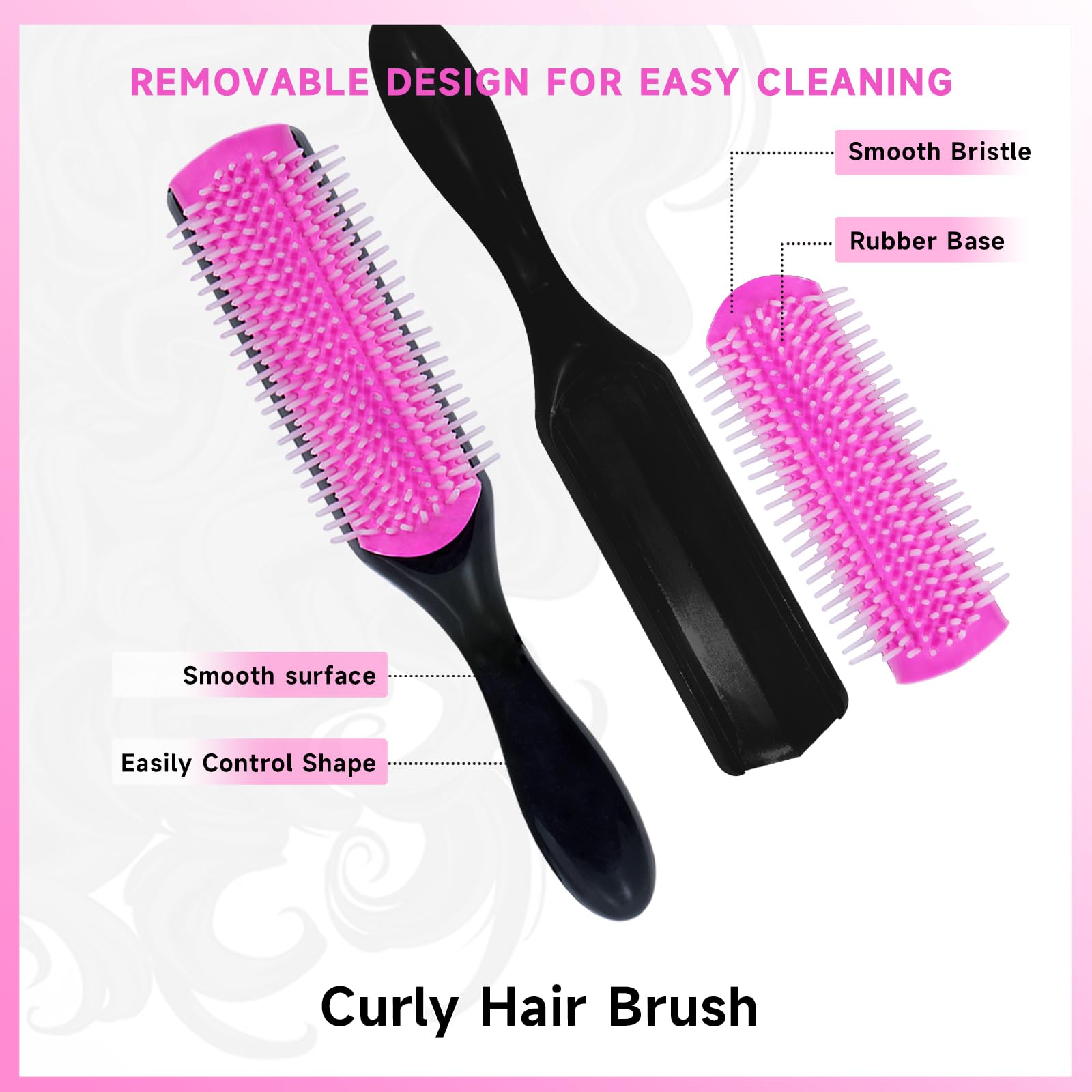 FlyLanyards bristle hair brush closeup emphasizes smooth brushing on wet or dry hair.