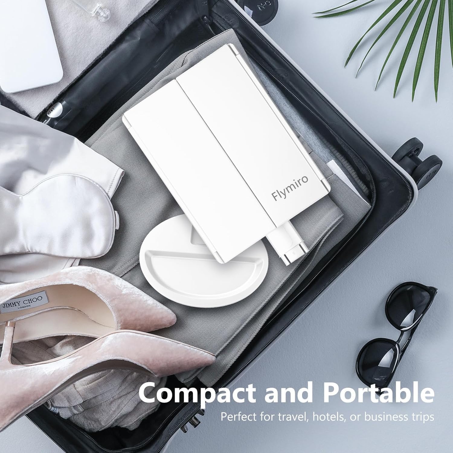 Flymiro mirror rotates 180 degrees for flexible viewing angles.