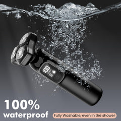 Flynth IPX7 waterproof shaver ready for rinsing and wet use.