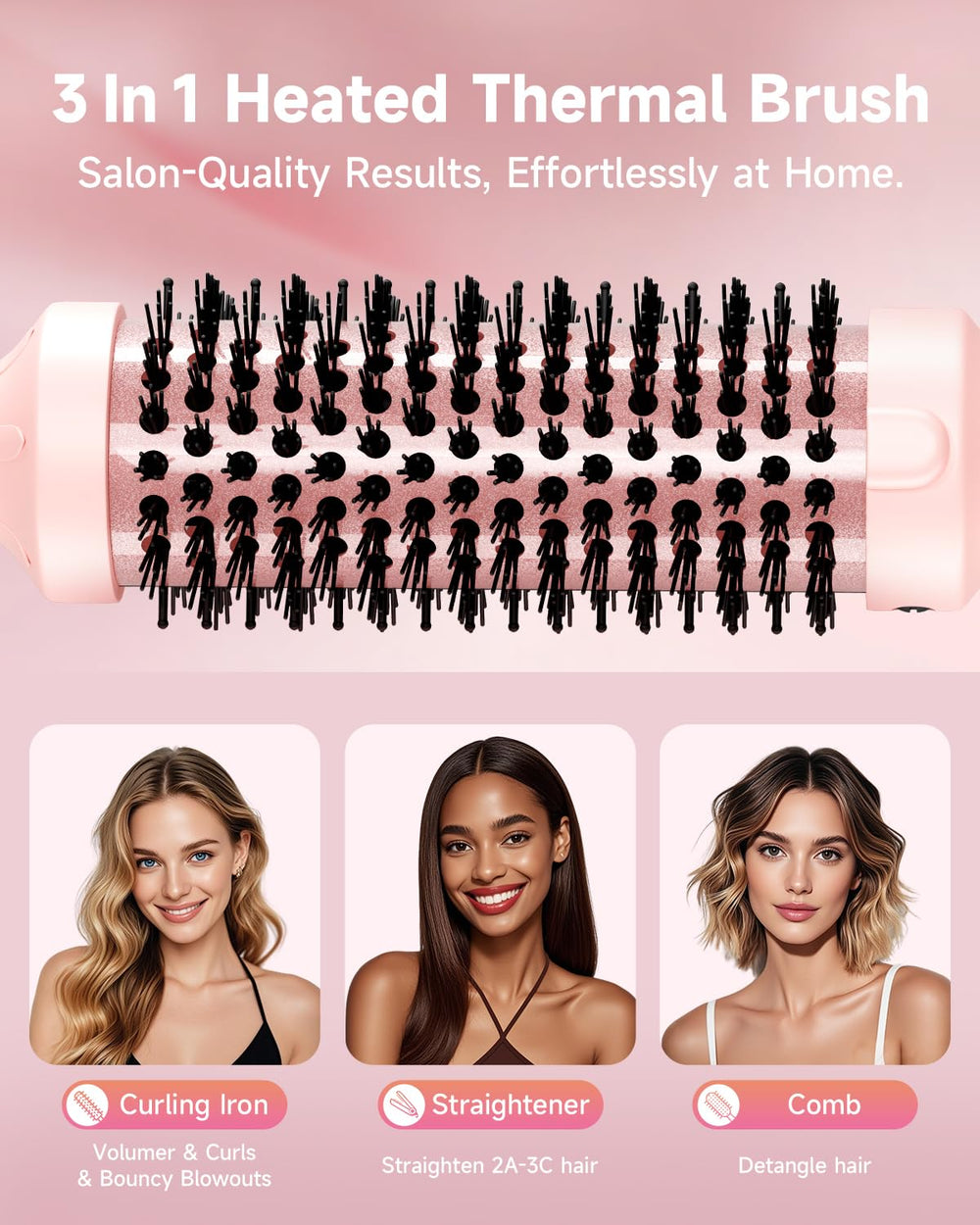 FLYZEMAA Thermal Brush anti-frizz ions deliver a sleeker finish.