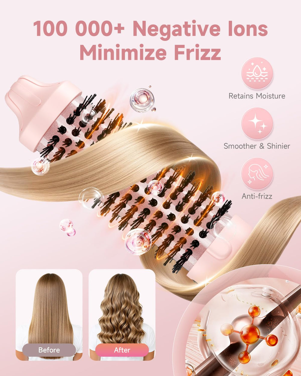 FLYZEMAA Thermal Brush ceramic-coated barrel promotes even heat distribution.