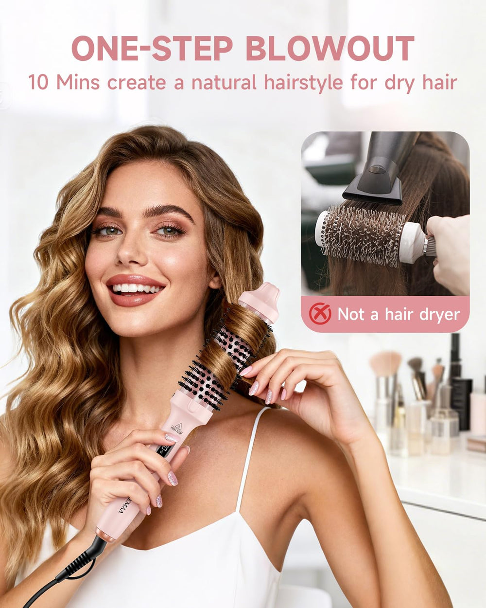 FLYZEMAA Thermal Brush temperature display shows 320, 360, and 390°F options for customized styling.