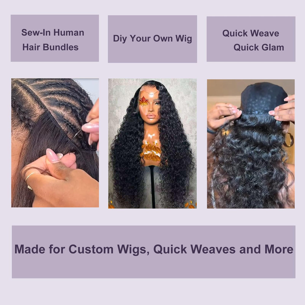 Flyzhuim Deep Wave Bundles include wig cap for comfortable installation.