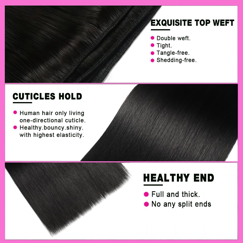 FMIDKOU 12A Brazilian hair bundles 22-inch laid flat to show length and fullness