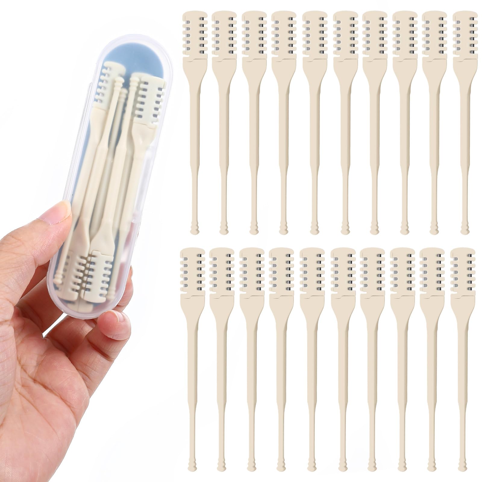 FNANJWQ recortador nasal manual rotativo con estuche, perfecto para viajes.