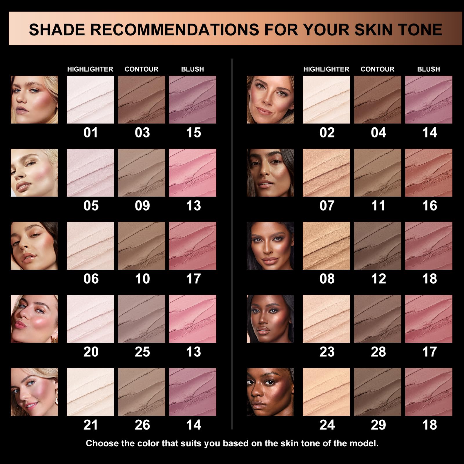 FOCALLURE contour sticks application close-up shows easy blending