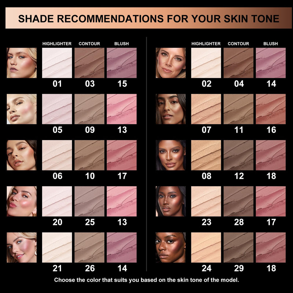FOCALLURE contour sticks application close-up shows easy blending