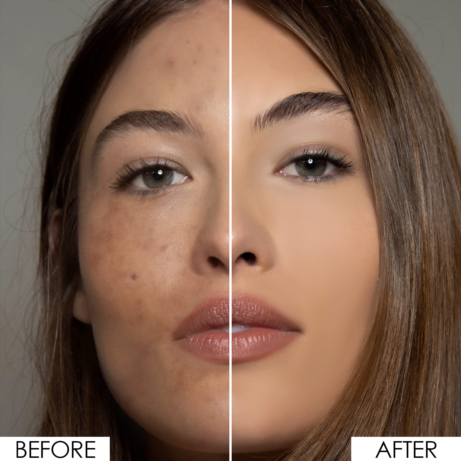 FOCALLURE compact open with swatch demonstrates buildable coverage and smooth skin.