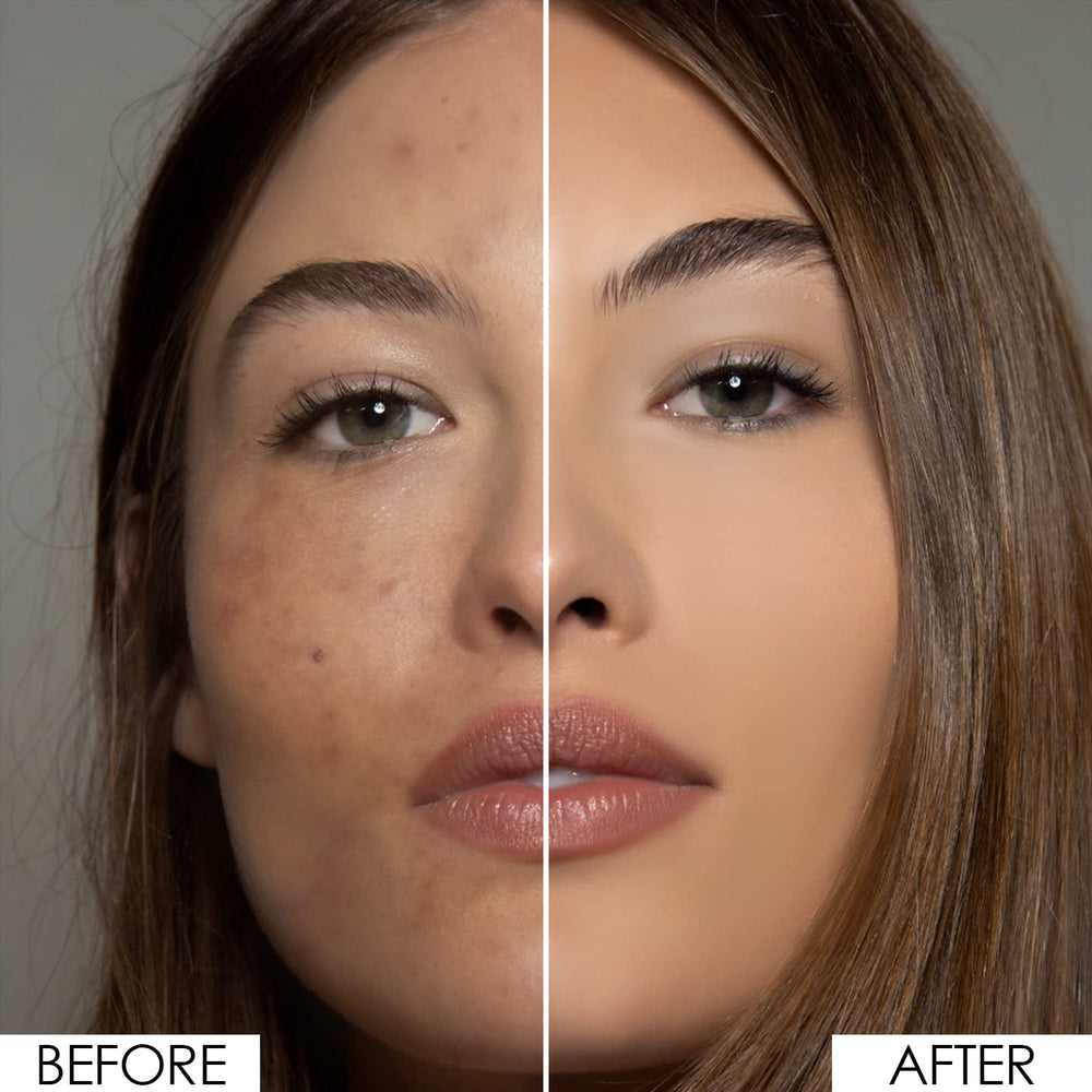 FOCALLURE compact open with swatch demonstrates buildable coverage and smooth skin.