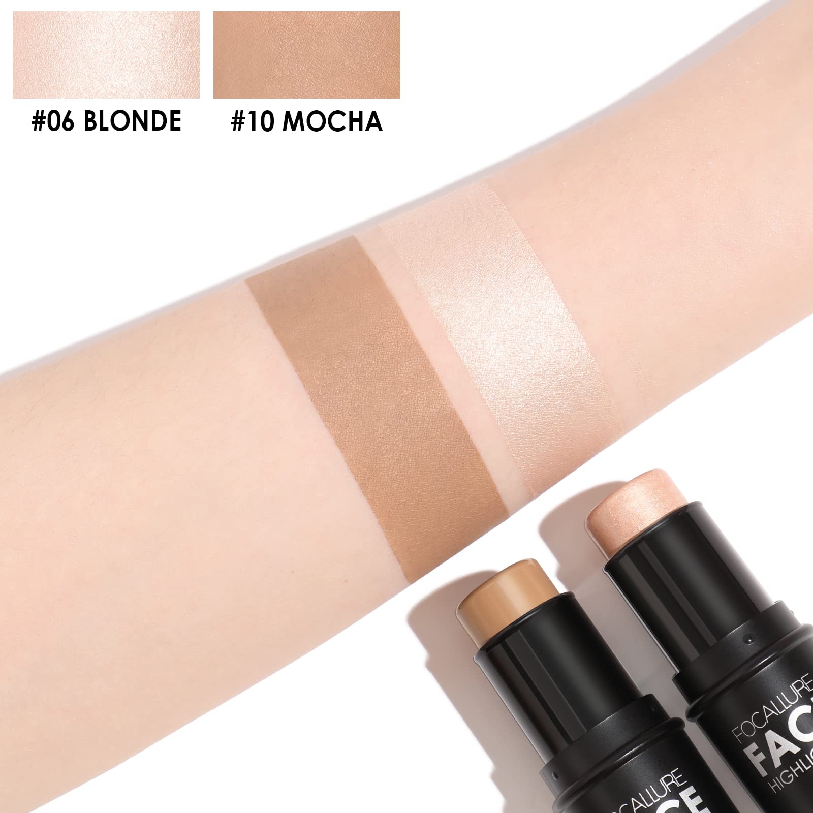 FOCALLURE contour stick application tips showing precise nose and cheek shaping