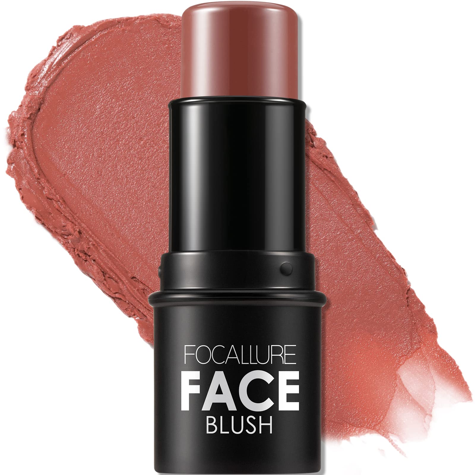 FOCALLURE Cream Blush Burning Clay swatch showing buildable cheek color.