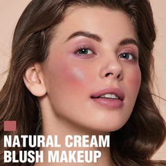 FOCALLURE Cream Blush Dark Rose cheek swatch shows natural flush that lasts.