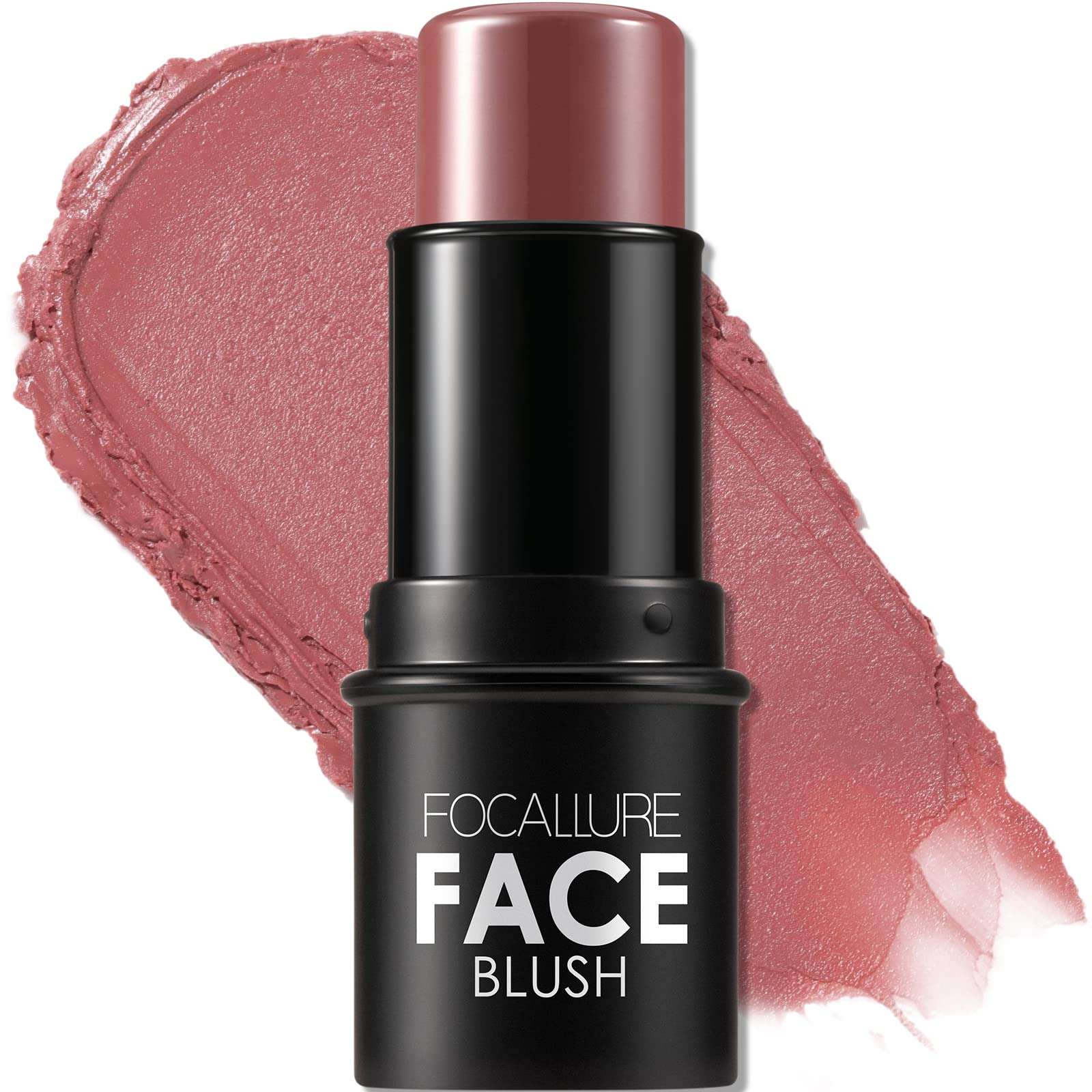 FOCALLURE Cream Blush Dark Rose swirled texture for smooth color payoff.