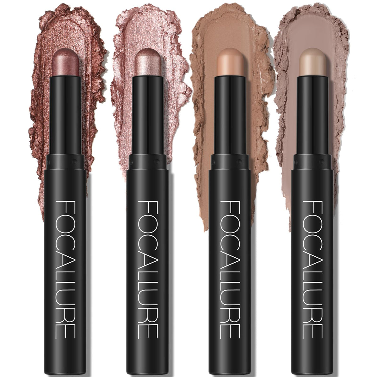 FOCALLURE Desert Rose four-piece cream eyeshadow sticks for fast, flawless eye makeup.