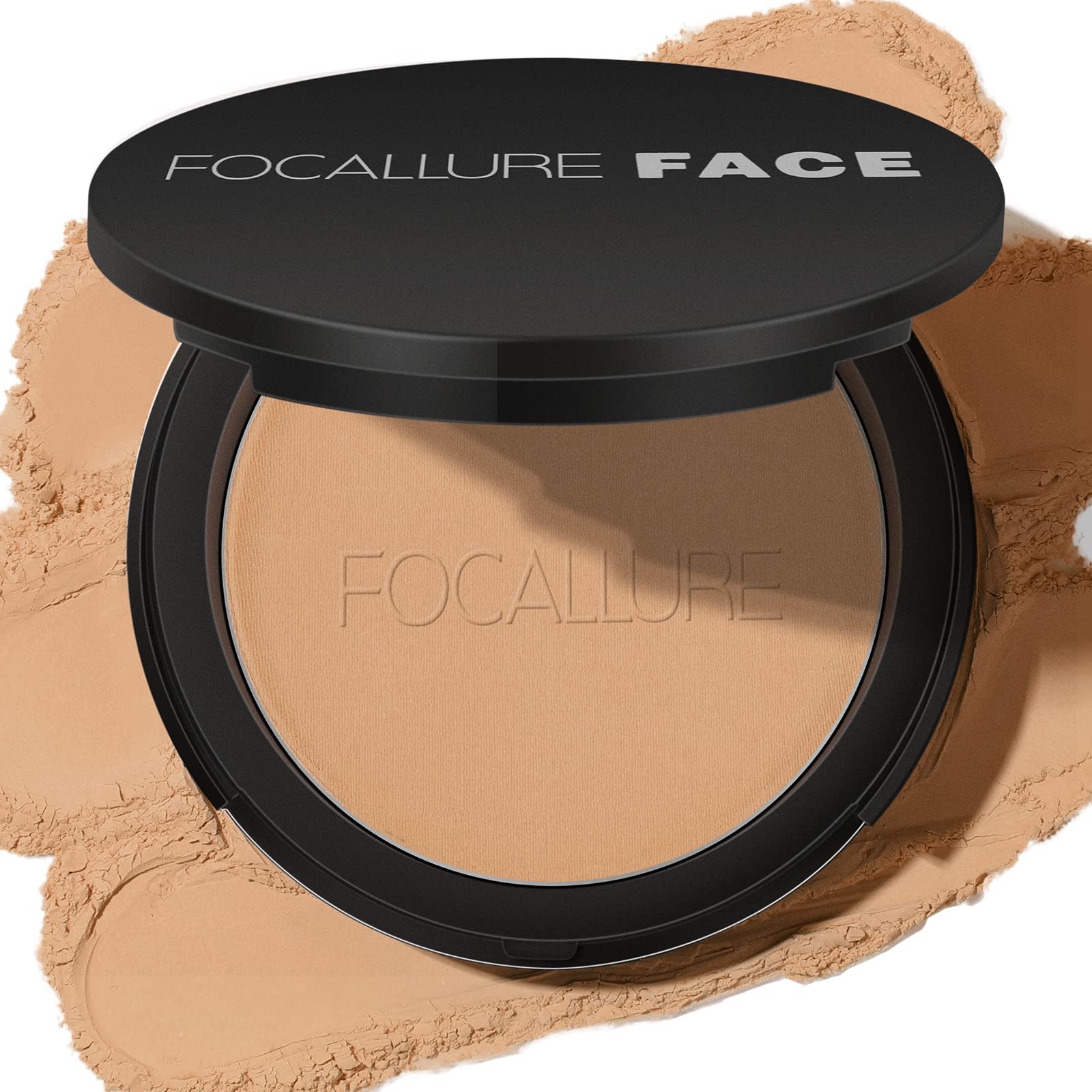 FOCALLURE Flawless Pressed Powder compact delivers all-day matte finish.