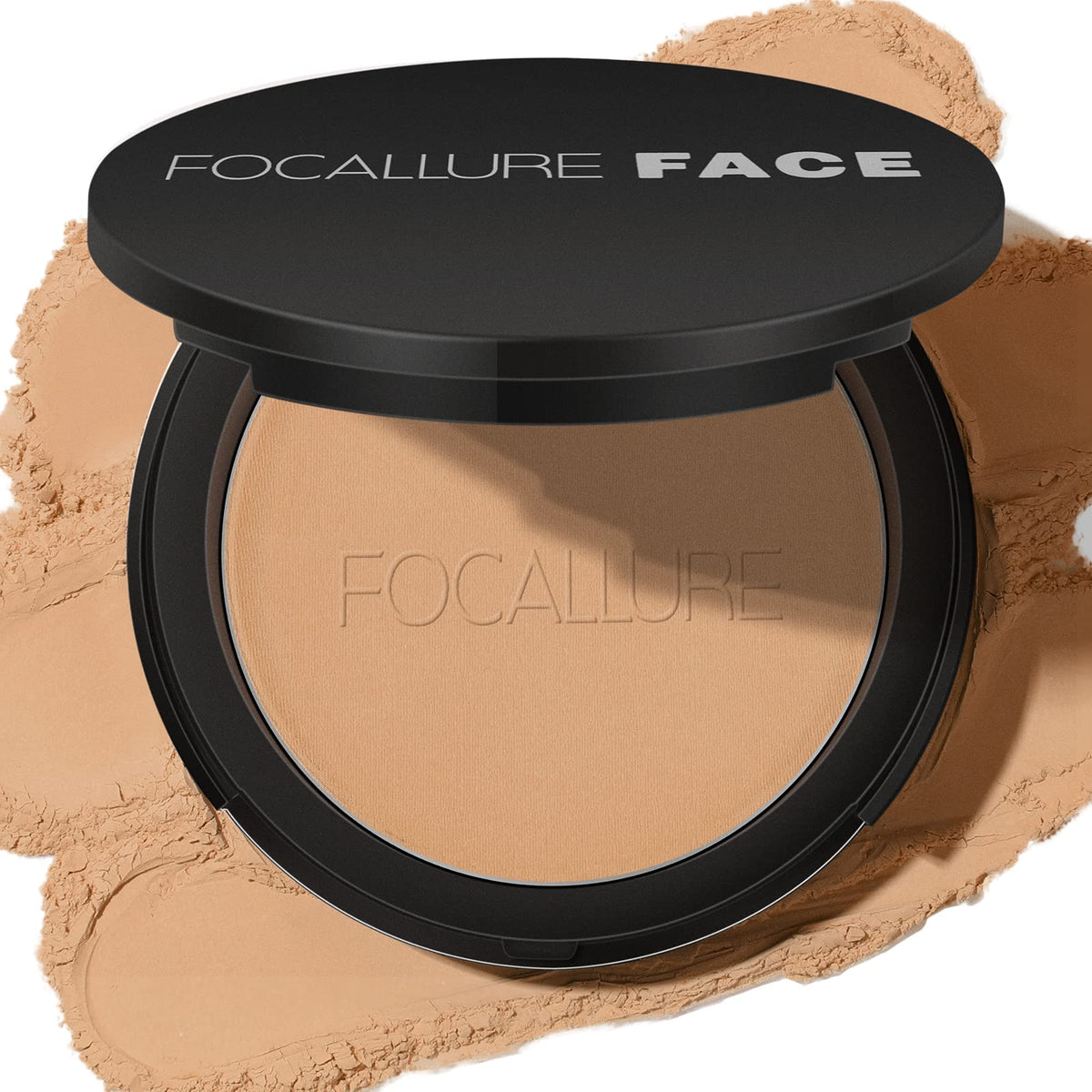 FOCALLURE Flawless Pressed Powder compact delivers all-day matte finish.