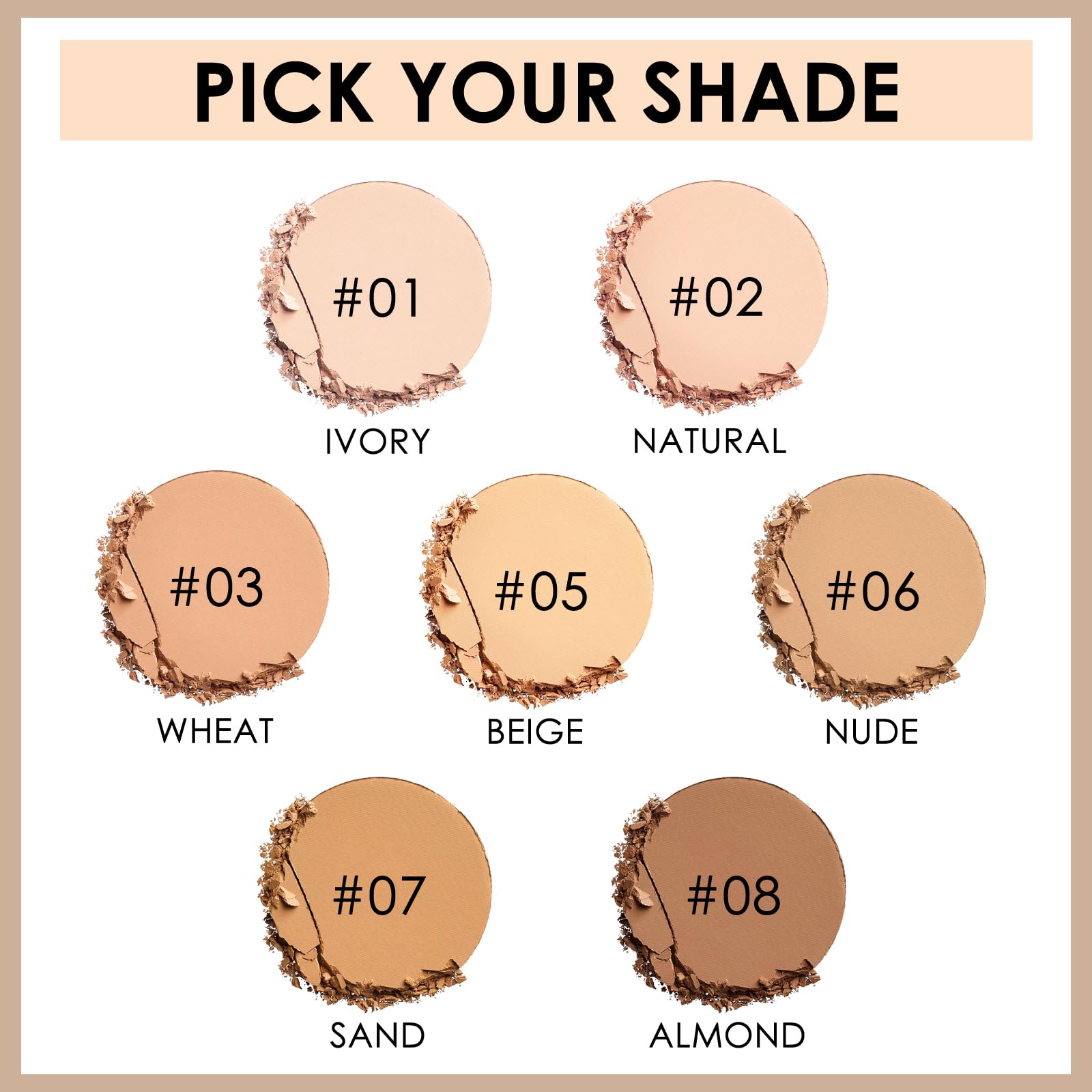 FOCALLURE Flawless Pressed Powder easy-to-use with brush or puff.