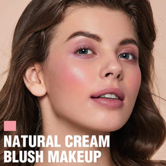FOCALLURE Multi-stick Baby Pink applied on eyes, lips, and cheeks for cohesive look.