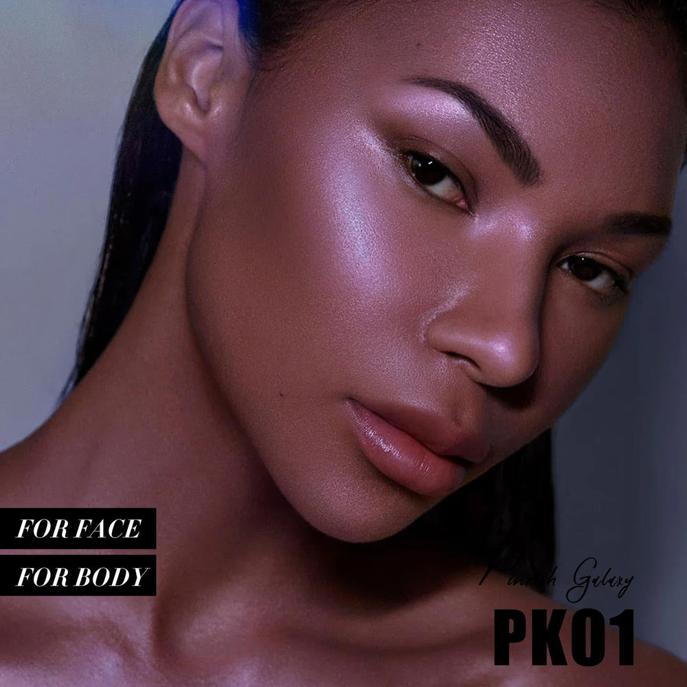 FOCALLURE Shimmer Highlighter swatch on arm shows buildable radiance for everyday looks