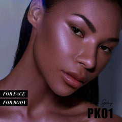 FOCALLURE Shimmer Highlighter swatch on arm shows buildable radiance for everyday looks