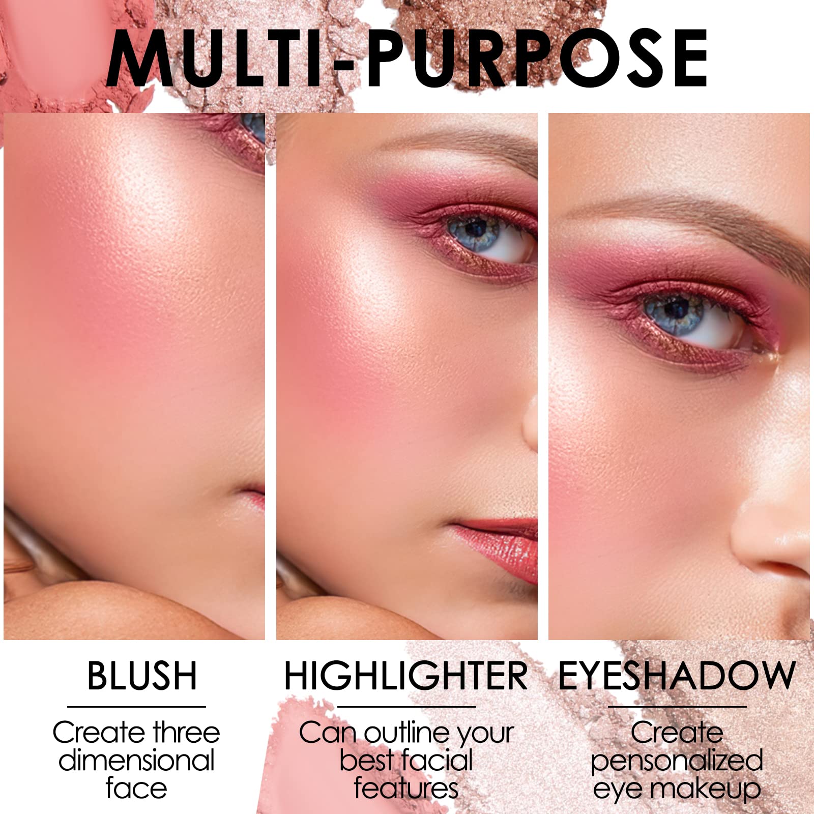 FOCALLURE waterproof and sweatproof powders deliver long-lasting cheek color.
