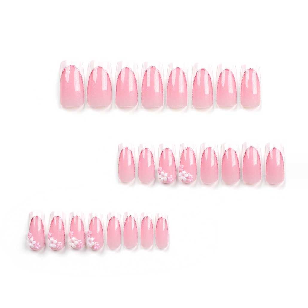 Foccna press-on nails glossy bling close-up showcases easy at-home styling.