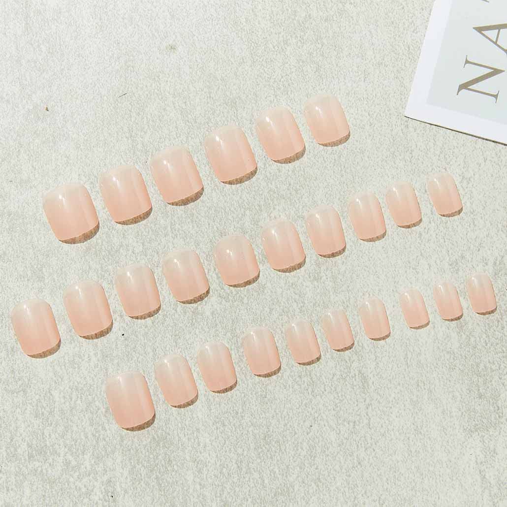 Foccna uñas postizas 24 piezas tono natural beige para uso en casa.