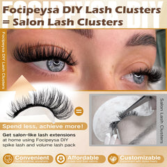 Focipeysa 80D mink fur lashes highlight fluffy volume for natural-looking clusters.