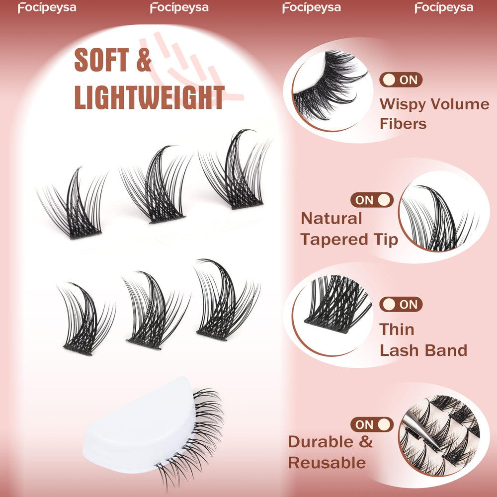 Focipeysa C-Curl Extensions deliver curled lashes for lasting daily beauty.